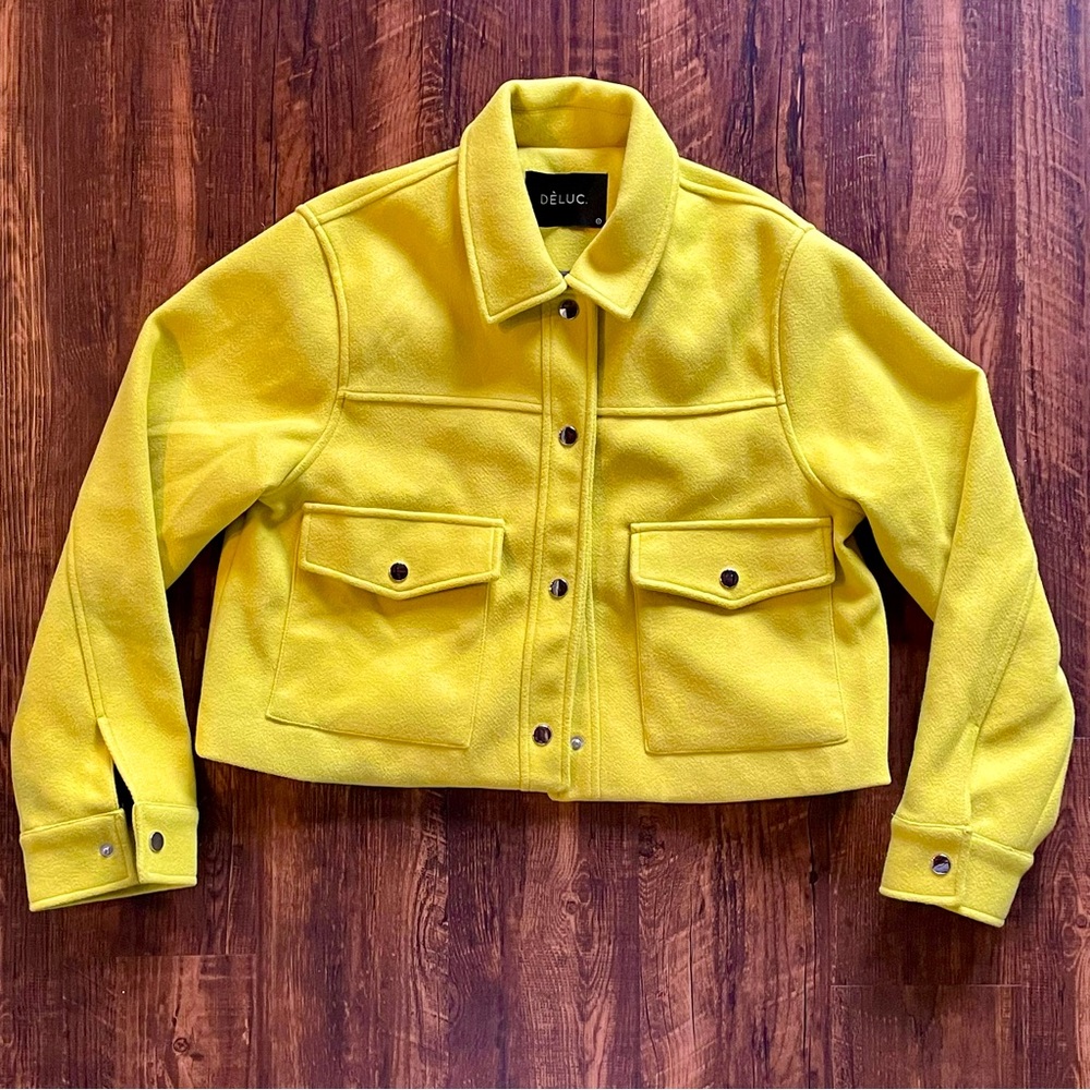 DELUC Women's Yellow Cropped Jacket
